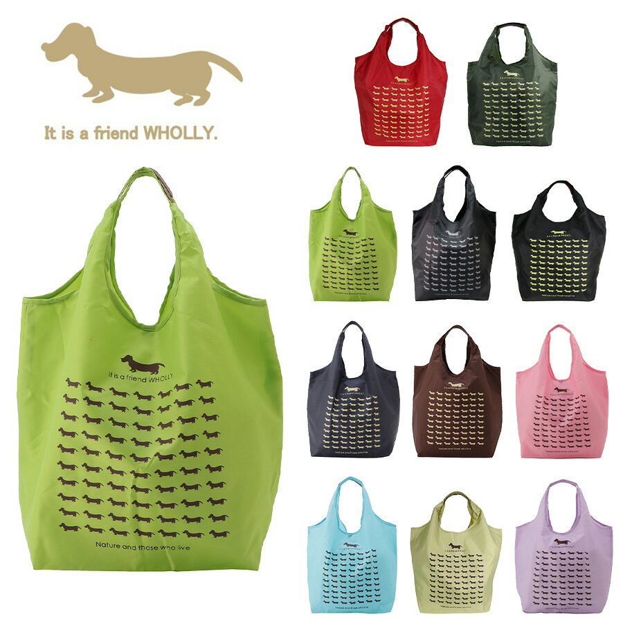 乐天商城 - 【WHOLLY】 3l02 角型手提げバッグ 鞄 かばん カバン バッグ 犬 ウォーリー エコバッグ お買い物 サブバッグ 使いやすい プレゼント 贈り物 ギフト