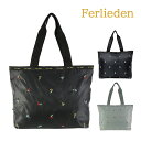 【Ferlieden】4917 4794 刺繍 横型トートバッグ フェアリーデン ししゅう 猫 花 かわいい ポイント おしゃれ プレゼント プチギフト 軽量 ...