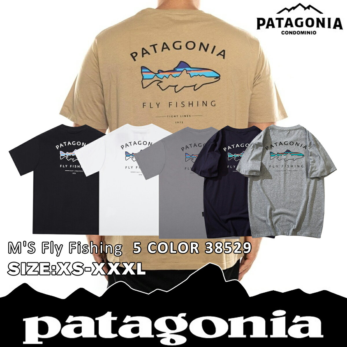 patagonia パタゴニア Tシャツ M 039 s Flying Fish Responsibili Tee XS S M L XL XXL XXXL プリントTシャツ P6ロゴ シール 魚 フライ フィッシング FLY FISHING 38529『並行輸入品』