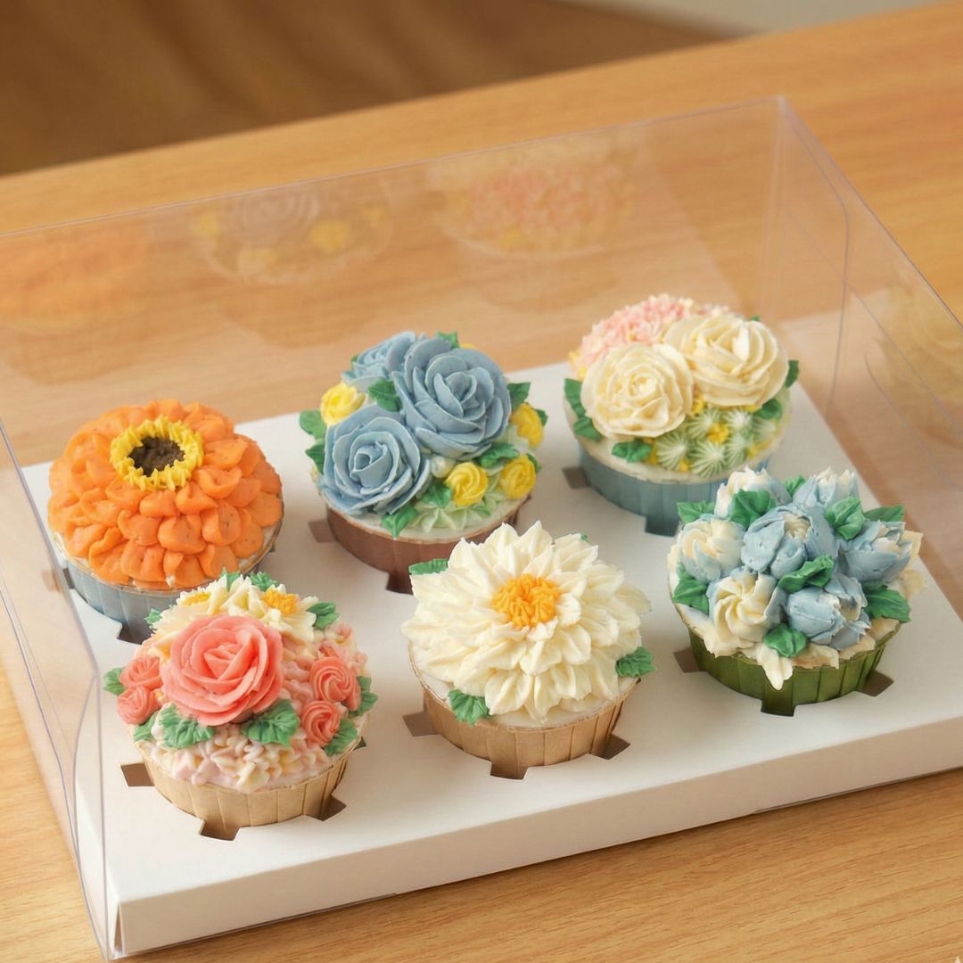 カップケーキ　マフィン 6種類の【リニューアル】花デザイン スイーツ お菓子 洋菓子 ギフト プレゼ...