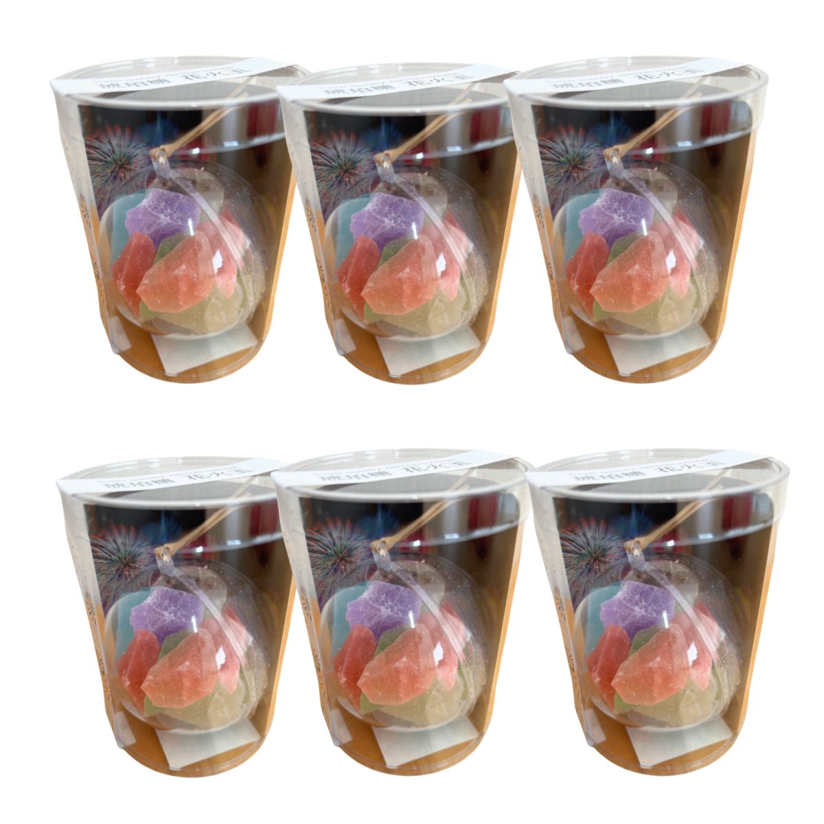 琥珀糖 花火玉 食べる宝石 6個セット ASMR｜Sugar Jewelry NIPPON HANABI｜ギフト 日本三大花火 フルーツ味