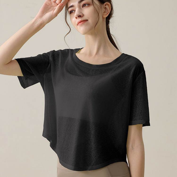 メッシュ 半袖 Tシャツ レディース ショート丈 シースルー 透け感 かわいい ジム ヨガ ウエア ダンス スポーツウェア おしゃれ ヨガウェア トップス 重ね着 セクシー エアロビクス ホットヨガ フィットネスウェア ヒップホップ 通気性 速乾 M L XL 2XL 3XL 4XL 送料無料 tasu1shop-10007578 タスイチショップ サンプル画像2