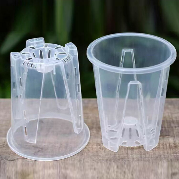 植木鉢 10鉢セット 蝶蘭 植木鉢 透明 穴付き プラスチック 蘭の鉢 胡蝶蘭鉢 洋蘭鉢...
