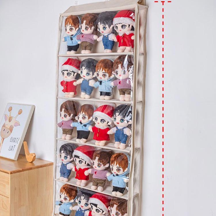 ぬいぐるみウォールポケット ぬいぐるみウォールポケット ディスプレイ コレクションケース 5段/6段収納ケース 収納ボックス コレクション ぬいぐるみ 収納 見せる収納 小物 ドア掛け収納式ポケット ウォールポケット 吊り下げ 省スペース 送料無料 [2]