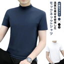 2枚セット ハイネック カットソー メンズ 半袖 Tシャツ 無地tシャツ 夏 ハイネックtシャツ ティーシャツ 半袖 トップス モックネックシャツ スポーツ 無...