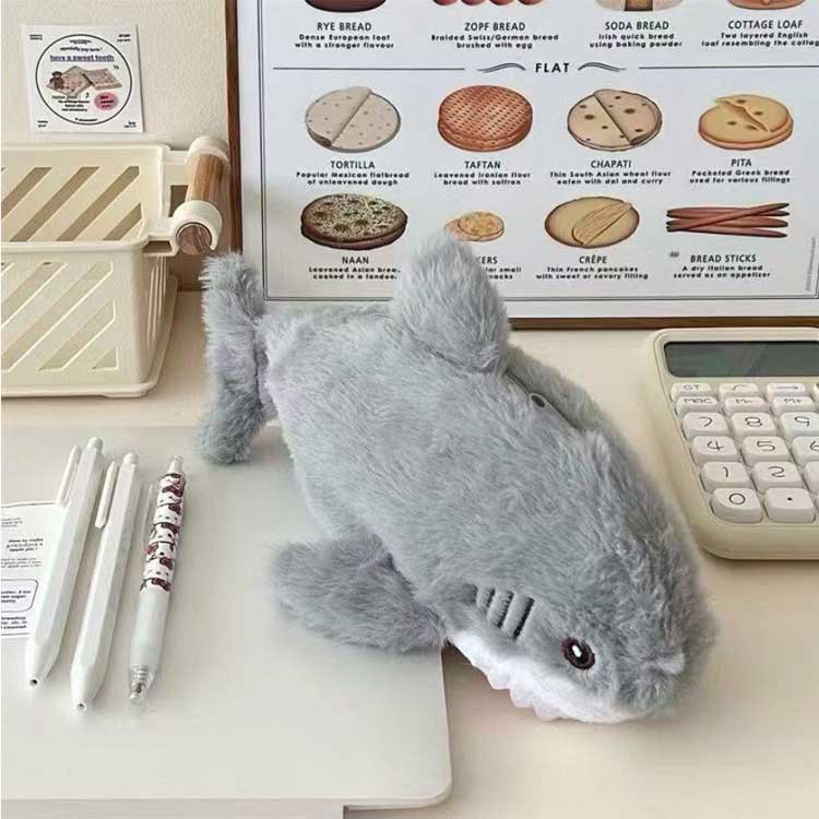 ぬいぐるみ サメ 鮫 ペンケース 筆箱 コスメポーチ 大容量 ポーチ ぬいぐるみ 入学祝い 筆箱 プレゼント ギフト ベビー 動物 アニマル プレゼント 贈り物 送料無料 tasu1shop-10011678 タスイチショップ サンプル画像2