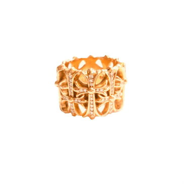 クロムハーツ 22k セメタリー クロス リング パブェダイヤ 極美品【中古】