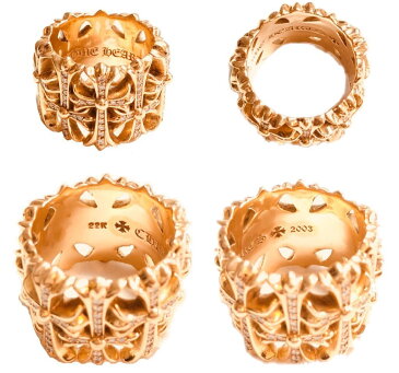 クロムハーツ 22k セメタリー クロス リング パブェダイヤ 極美品【中古】