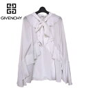 【新品】確実正規品 GIVENCHY ジバンシィ ジバンシー リボン付き　フレアー ブラウス シャツ ホワイト 白 レディース