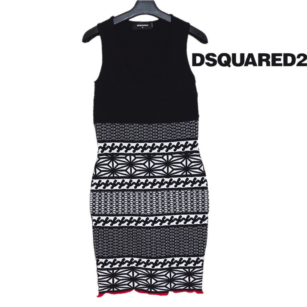 【新品】確実正規品 DSQUARED2 ディースクエアード ワンピース ブラック 黒 レディース M