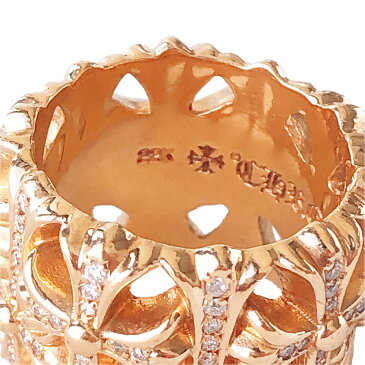 chrome heartsクロムハーツ 22k セメタリー クロス リング パヴェダイヤ 美品 19号【中古】