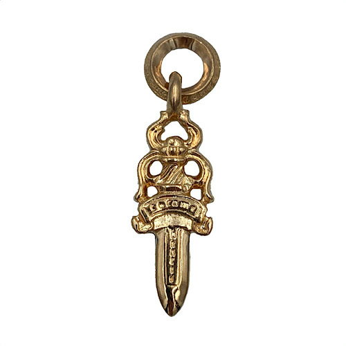 chrome hearts クロムハーツ　22k ダガー #5 チャーム ペンダント ネックレス パヴェダイヤ 美品【中古】