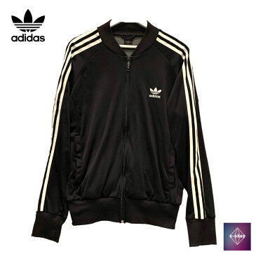 【中古】 adidas アディダス ナイロンパーカー ジャケット ジャージ トップス ブラック 黒 メンズ