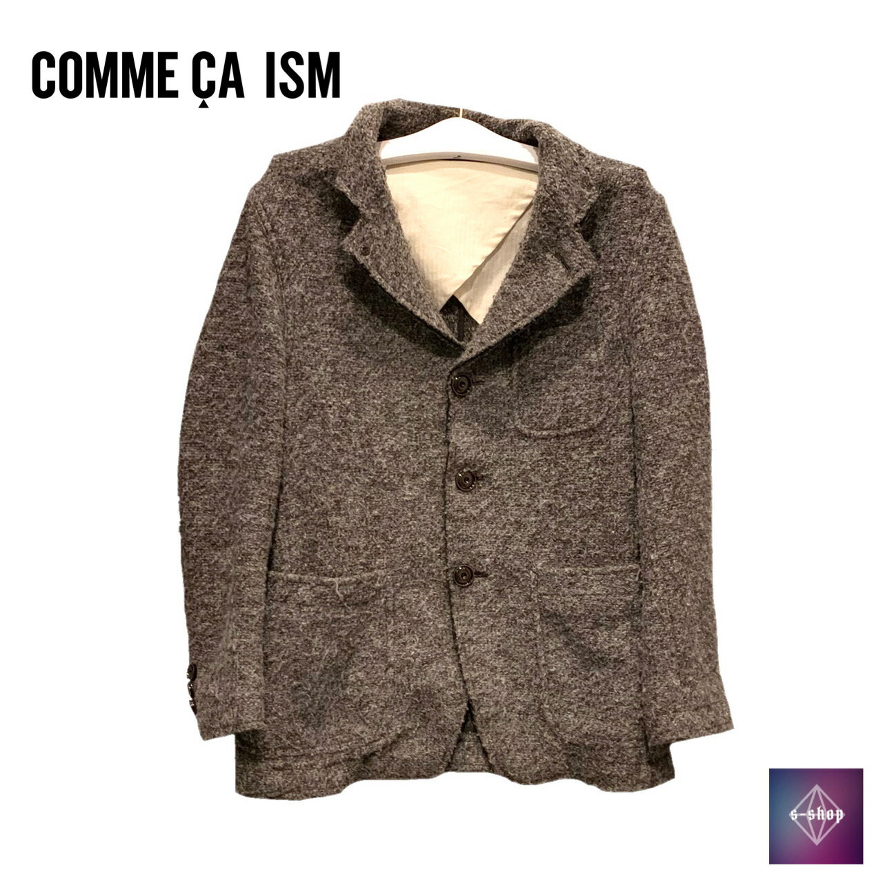 【美品】COMME CA ISM コムサイズム ジャケット トップス 長袖 グレー 上着 メンズ S 中古