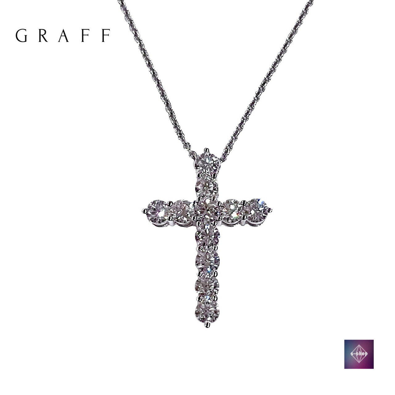 GRAFF  饦   顼 ڥ Round Diamond Cross pendantLarge White ͥå쥹 750 K18 WG ۥ磻ȥ 