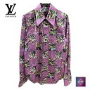 【中古】LOUIS VUITTON ルイヴィトン ロゴ ロングシャツ パープル RM222 PN5 HNS62W メンズ XS 正規品