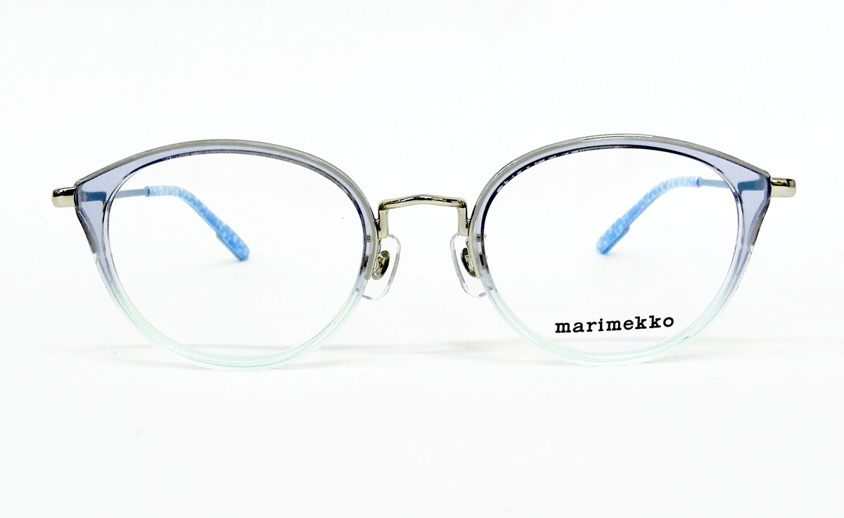 HOYA薄型非球面1.60レンズ付【marimekko マリメッコ 32-0075 Col.03（ブルー・グリーングラデ）Seela】メガネセット（伊達メガネ・近視・乱視・老眼・遠視）【正規品】