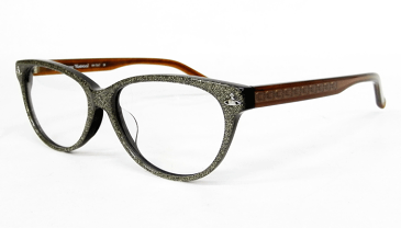 送料無料!薄型非球面レンズ付★【Vivienne Westwood(ヴィヴィアンウエストウッド)VW-7047 Col.SB(シルバーラメ/ブラウン)】デザインコレクションメガネセット(伊達メガネ・近視・乱視・老眼・遠視)