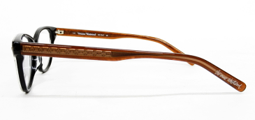 送料無料!薄型非球面レンズ付★【Vivienne Westwood(ヴィヴィアンウエストウッド)VW-7047 Col.SB(シルバーラメ/ブラウン)】デザインコレクションメガネセット(伊達メガネ・近視・乱視・老眼・遠視)