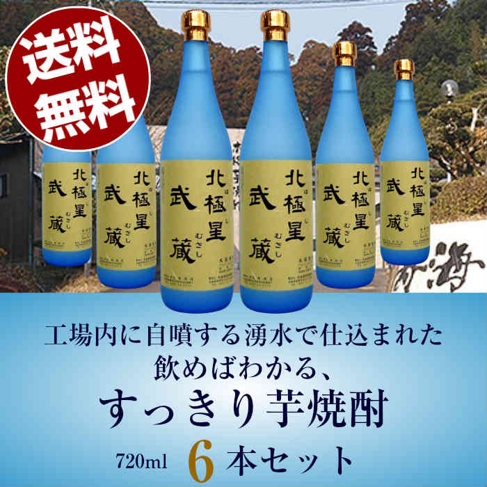 楽天焼酎 日本ワイン通販 タテモト【送料無料（沖縄・北海道除く）】【6本セット】北極星 武蔵（ほし むさし） 25度 720ml 本格芋焼酎 宮崎産芋焼酎 お祝い 誕生日プレゼント お父さん お酒 飲み比べセット ギフト プレゼント 冬ギフト 2021 お歳暮 ギフト 退職祝