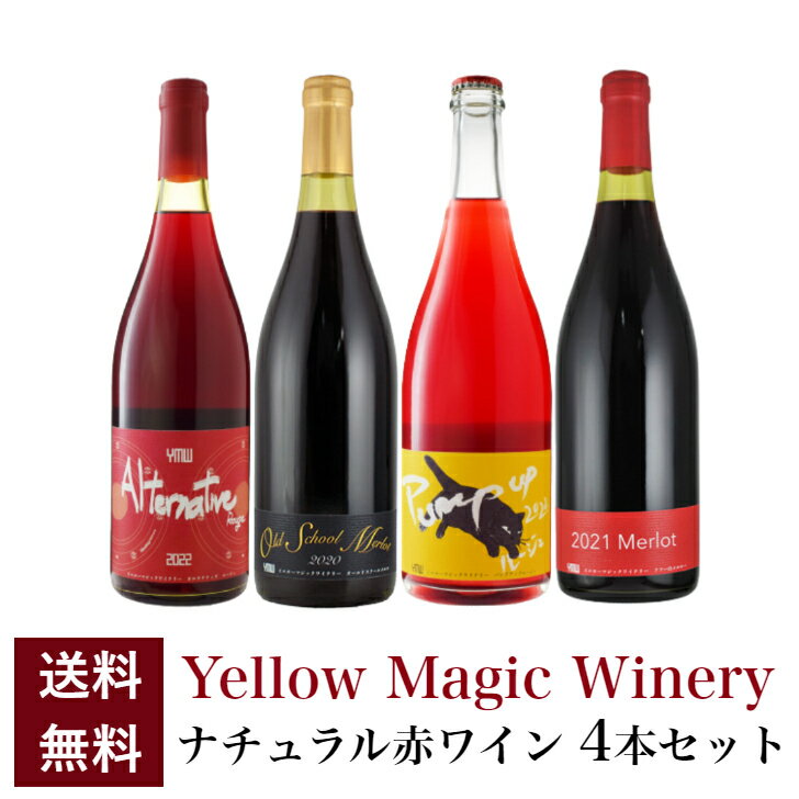 【送料無料】日本ワイン ワインセット イエローマジックワイナリー ナチュラル赤ワイン4本セット [750ml×4本]