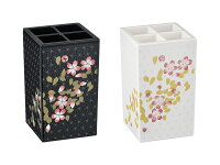 ソーキュースタイル SAKURA 歯ブラシスタンド 角型 4本用【SO-Q STYLE】【山中漆器】【日本製】【国内生産】 カラーは全部で2色(黒、白) 軽くて扱いやすいプラスチック製 山中漆器(石川県加賀市)の技術で作られた日本製品です おしゃれな、歯ブラシホルダー