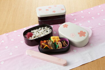 クラフトレシピ さくら弁当箱 箸・箸箱セット PK 【箸 箸箱】【メール便対応】【食洗機不可】【おしゃれでかわいいイラスト付】【カラフルカラー】【木製箸付】【日本製】
