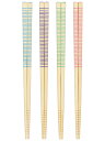 箸街道 白竹カラー唐巻 22.5cm 4膳入 箸 箸箱 カトラリー メール便対応 カラフルカラー 塗箸 箸先にすべり止付 天然材 竹 日本製 和食 キッチン用品...