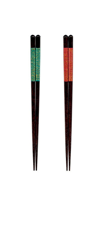 箸街道 縞織 22.5cm 箸 箸箱 カトラリー メール便対応 家庭用 食洗機対応 天然木 塗箸 カラフルカラー ..