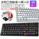 ゲーミング キーボード 有線 静音 キーキャップ&軸取替可能 98キー テンキー付き メカニカルキーボード 有線 赤軸 打鍵感 虹色バックライト 2段階高さ調整...