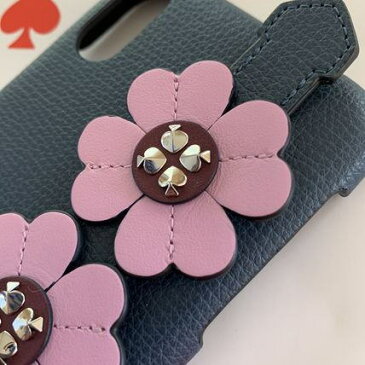 ケイトスペード　Kate spade　iPhoneケース　XR　グラフィック ハンド ストラップ スタンド iphone cases XR ネイビー　8aru6310【日本在庫・即発送】