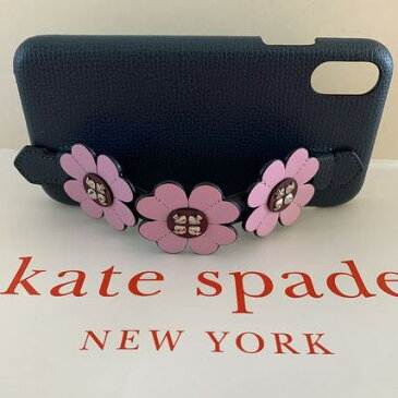 ケイトスペード　Kate spade　iPhoneケース　XR　グラフィック ハンド ストラップ スタンド iphone cases XR ネイビー　8aru6310【日本在庫・即発送】