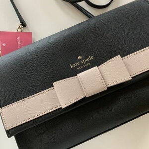 ケイトスペード　Kate spade　レディースバッグ　kirk park saffiano veronique　 リボン バイカラー ショルダーバッグ　斜め掛け　大きいリボン　可愛いバック