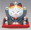 【送料無料】瀬戸焼 彩絵七福神福助福招き猫 大 開運 まねきねこ お祝 開店祝い 新築祝い プレゼント 記念品 贈答品におすすめ【楽ギフ_包装選択】【楽ギフ_の...