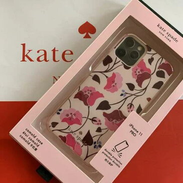 ケイトスペード　Kate spade　アイフォン ケース 　iphone 11PLO nouveau bloom iPhone Case 11プロ ピンク　キラキラストーン　花　wiru13858　【日本在庫・即発送】