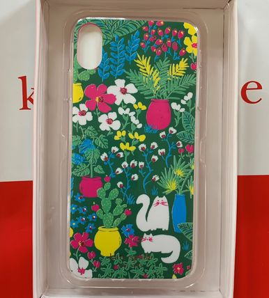 ケイトスペード　アイフォンケース　XS MAX　iPhone XSMAX　jeweled garden posy　kate spade グリーンマルチ　ねこ　猫　8ARU6262 【即発送】