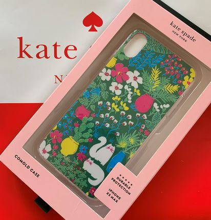 ケイトスペード　アイフォンケース　XS MAX　iPhone XSMAX　jeweled garden posy　kate spade グリーンマルチ　ねこ　猫　8ARU6262 【即発送】