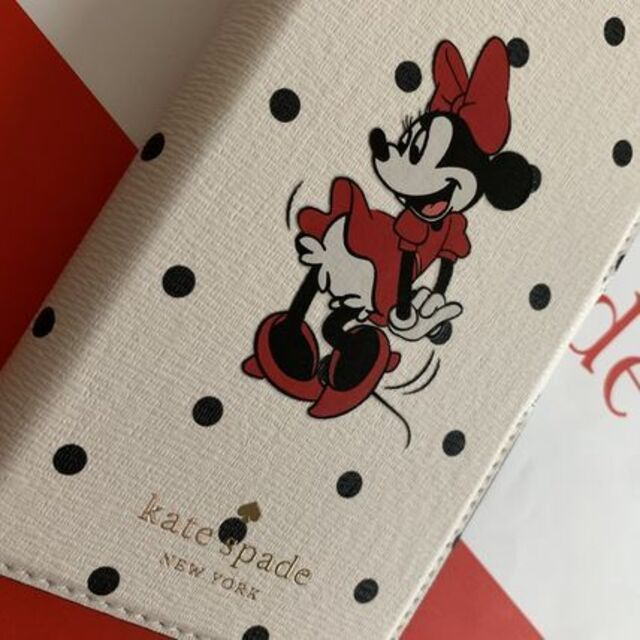 ケイトスペード　アイフォンケース　iPhoneケース　12ミニ　iPhone12MINI　disney x kate spade new york minnie mouse magnetic folio- 12MINI　ミニーの手帳型人気　ミニーちゃん　手帳型と単品　K4843★【即発送】