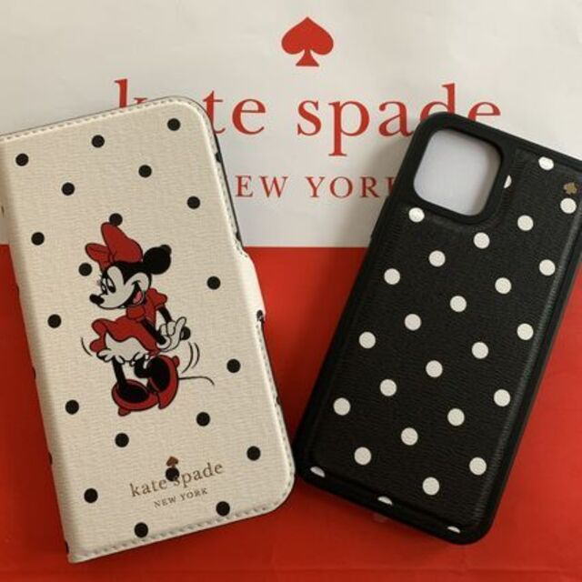 ケイトスペード　アイフォンケース　iPhoneケース　iPhone12/12 pro　disney x kate spade new york minnie mouse magnetic folio- 12/12 pro　ミニーの手帳型人気　ミニーちゃん　手帳型と単品　K4844★【即発送】