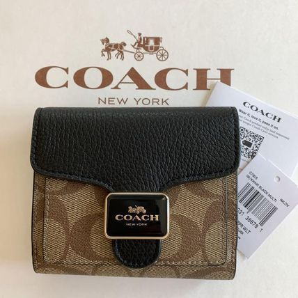 コーチ COACH ミニ財布 ペッパー ウォレット シグネチャー キャンバス　二つ折り財布