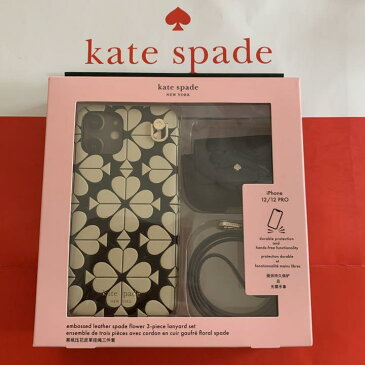 ケイトスペード 　Kate spade　AirPods Proケース付 アイフォン ケース　iPhone 12/12 Pro スペード柄　スマホケース ショルダー　iPhone12 iPhone12pro　K5307 【即発送】