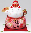 彩耀必勝だるま招き猫(福桜・大・貯金箱) 開運 まねきねこ お祝 開店祝い 新築祝い プレゼント 記念品 贈答品におすすめ【楽ギフ_包装選択】【楽ギフ_のし宛書】【楽ギフ_のし】【楽ギフ_メッセ】