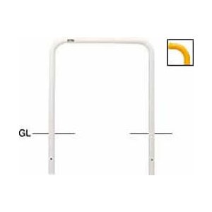 【メーカー直送：代引不可】サンポール sanpole アーチ 固定式 車止めポール 白 FAA-42U7-650(W)(FAA42..