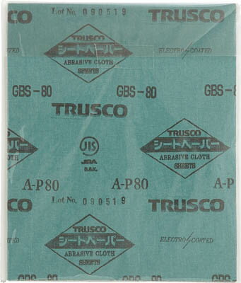 TRUSCO　シートペーパー＃180（5枚入り） GBS1805P [352-0072] 【シート研磨材】[GBS-180-5P]