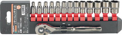 【ソケットレンチが格安価格】TRUSCO　ソケットレンチセット　6角タイプ　差込角6．35　14S TSW214S [301-9756] 【ソケットレンチ】[TSW2-14S](4)