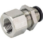 【空圧エアー用チューブ継手が割引価格】ピスコ　チューブフィッティング　メス隔壁ストレート PMF601 [290-8760] 【チューブ継手】[PMF6-01]