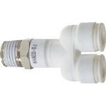 【空圧エアー用チューブ継手が激安特価】チヨダ　ファイブメイルブランチワイ　W（白）10mm・R1／2 F1004MYW [313-6205] 【チューブ継手】[F10-04MYW]