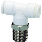 【空圧エアー用チューブ継手が超安い！】チヨダ　ファイブSUSメイルブランチティ　白　10mm・R1／8 FS1001MTW [313-7279] 【チューブ継手】[FS10-01MTW]