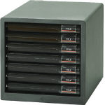 IRIS　レターケース浅型7段　265×350×258　ダークグレー L7SRDGY [372-6967] 【レターケース】[L-7SR-DGY]