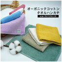 2枚セット オーガニックハンカチ 25×25cm 送料無料 タオルハンカチ ミニハンカチ ハンドタオル オーガニックコットン 綿100% ふんわり やわらかい 肌ざわりがよい 肌に優しい ピンク グリーン イエロー ブルー パープル グレージュ